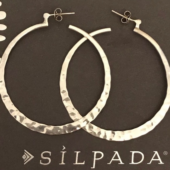 Silpada Sterling Silver Hammered Earrings P1287 - Picture 9 of 16